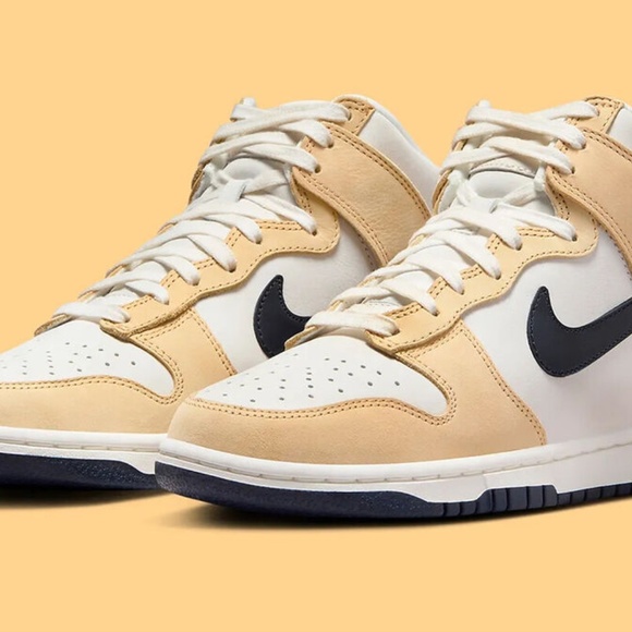 LIKE NEW NIKE DUNK HIGH PREMIUM SESAME OBSIDIAN unisex mens size 9 - Picture 5 of 7